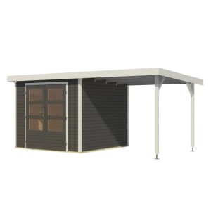 LESENA VRTNA HIŠKA KARIBU JUPITER 3.5 TERRA SIVA 242X242X211 B-BELA