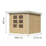 LESENA VRTNA HIŠKA KARIBU JUPITER 3 A NARAVNA 242X217X211 - slika 2