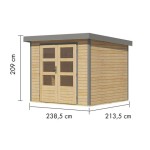 LESENA VRTNA HIŠKA KARIBU JUPITER 3 A NARAVNA 242X217X211 - slika 2