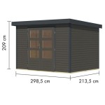 LESENA VRTNA HIŠKA KARIBU JUPITER 4 B 302X217X211 ANTRACIT - slika 2