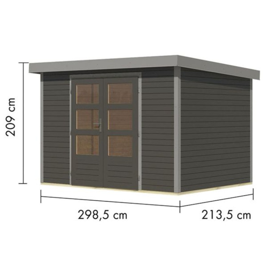 LESENA VRTNA HIŠKA KARIBU JUPITER 4 B 302X217X211 SIVA - slika 2