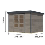 LESENA VRTNA HIŠKA KARIBU JUPITER 4 D 302X217X211 ANTRACIT - slika 2