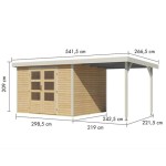 LESENA VRTNA HIŠKA KARIBU JUPITER 5 A + 2.4 M PRIZIDEK BELA - slika 3