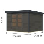 LESENA VRTNA HIŠKA KARIBU JUPITER 5 B 302X242X211 ANTRACIT - slika 2