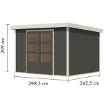 LESENA VRTNA HIŠKA KARIBU JUPITER 5 B 302X242X211 BELA - slika 2