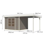 LESENA VRTNA HIŠKA KARIBU JUPITER 5 D + 2.4 M PRIZIDEK BELA - slika 3