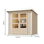 LESENA VRTNA HIŠKA KARIBU JUPITER A 211X214X218 BELI OKVIR - slika 6