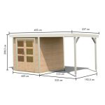 LESENA VRTNA HIŠKA KARIBU JUPITER A+ PODALJŠEK STREHE 2.35M, BELI OKVIR - slika 10