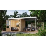 LESENA VRTNA HIŠKA KARIBU JUPITER A+ PODALJŠEK STREHE 2.35M, BELI OKVIR - slika 11