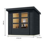 LESENA VRTNA HIŠKA KARIBU JUPITER C 209X214X218 ANTRACIT - slika 9