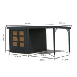 LESENA VRTNA HIŠKA KARIBU JUPITER C+ PODALJŠEK STREHE 2.35M, ANTRACIT - slika 12