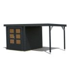 LESENA VRTNA HIŠKA KARIBU JUPITER C+ PODALJŠEK STREHE 2.35M, ANTRACIT