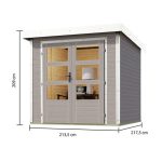 LESENA VRTNA HIŠKA KARIBU JUPITER D 209X214X218 BELI OKVIR - slika 9