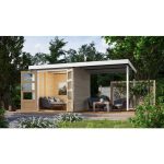 LESENA VRTNA HIŠKA KARIBU JUPITER D+ PODALJŠEK STREHE 2.35M, BELI OKVIR - slika 13