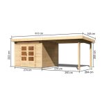 LESENA VRTNA HIŠKA KARIBU KANDERN 6 S TERASO 270X222X270+320 LES 28MM - slika 14