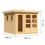 LESENA VRTNA HIŠKA KARIBU LAHAR 3.5 NARAVNA 242X242X211 - slika 2