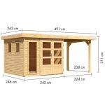 LESENA VRTNA HIŠKA KARIBU LAHAR 3.5+ PODALJŠEK STREHE ŠIRINE 2.40 M - slika 6