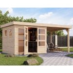 LESENA VRTNA HIŠKA KARIBU LAHAR 3.5+ PODALJŠEK STREHE ŠIRINE 2.40 M - slika 8