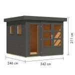 LESENA VRTNA HIŠKA KARIBU LAHAR 3.5 TERRA SIVA 242X242X211 - slika 2