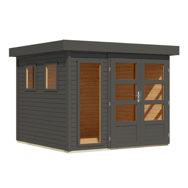 LESENA VRTNA HIŠKA KARIBU LAHAR 3.5 TERRA SIVA 242X242X211 LESENA VRTNA HIŠKA KARIBU LAHAR 3.5 TERRA SIVA 242X242X211