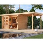 LESENA VRTNA HIŠKA KARIBU LAHAR 5 + PODALJŠEK STREHE ŠIRINE 2.40 M - slika 8