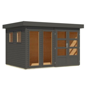 LESENA VRTNA HIŠKA KARIBU LAHAR 5 TERRA SIVA 302X242X211