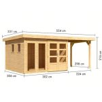 LESENA VRTNA HIŠKA KARIBU LAHAR 6+ PODALJŠEK STREHE ŠIRINE 2.40 M - slika 6