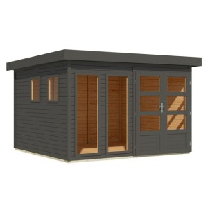 LESENA VRTNA HIŠKA KARIBU LAHAR 6 TERRA SIVA 302X306X216