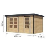 LESENA VRTNA HIŠKA KARIBU MERKUR A NARAVNI 404X217X211 - slika 3