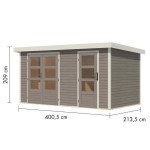 LESENA VRTNA HIŠKA KARIBU MERKUR D VODNO SIVA 404X217X211 - slika 3