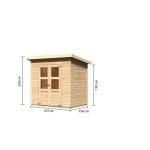 LESENA VRTNA HIŠKA KARIBU MERSEBURG 3 208X220X150 LES 14MM - slika 9