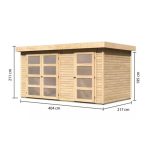 LESENA VRTNA HIŠKA KARIBU MÜHLENTRUP 1 211X404X217 BARVA LESA - slika 12