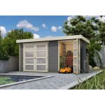 LESENA VRTNA HIŠKA KARIBU MÜHLENTRUP 1 211X404X217 SIVA