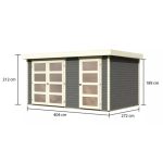 LESENA VRTNA HIŠKA KARIBU MÜHLENTRUP 2 212X404X272 SIVA - slika 13