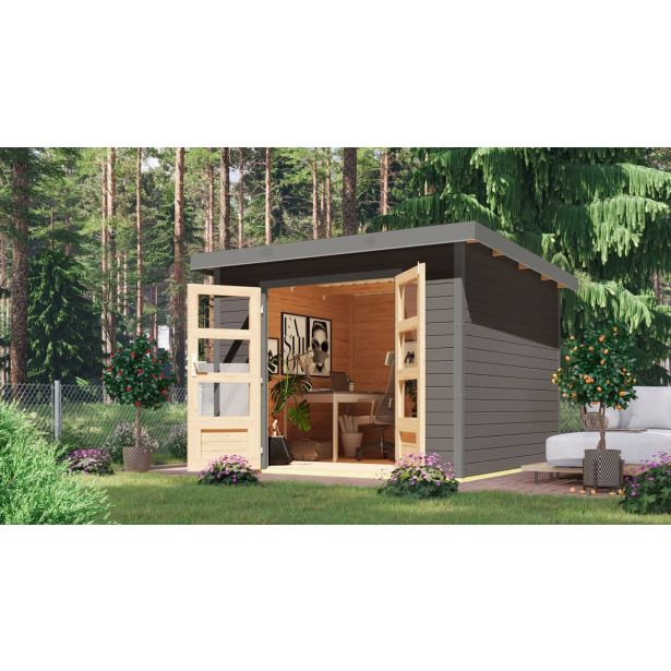lesena-vrtna-hiska-karibu-pluto-6-b-terra-siva-271x271x219-3555438-1 LESENA VRTNA HIŠKA KARIBU PLUTO 6 B TERRA SIVA 271X271X219 - slika 2