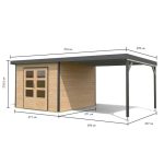 LESENA VRTNA HIŠKA KARIBU PLUTO A+ PODALJŠEK STREHE 3M, ANTRACIT - slika 12