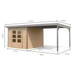 LESENA VRTNA HIŠKA KARIBU PLUTO A+ PODALJŠEK STREHE 3M, SIVA - slika 9