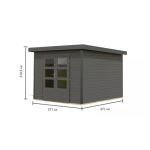 LESENA VRTNA HIŠKA KARIBU PLUTO B 220X271X271, ANTRACIT - slika 9