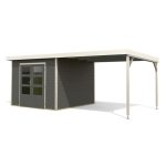 LESENA VRTNA HIŠKA KARIBU PLUTO B+ PODALJŠEK STREHE 3M, BELA