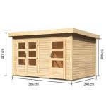 LESENA VRTNA HIŠKA KARIBU SCHÖNBUCH 1 227X366X246 BARVA LESA - slika 13