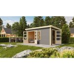 LESENA VRTNA HIŠKA KARIBU SCHÖNBUCH 2 228X426X276 SIVA - slika 10