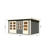 LESENA VRTNA HIŠKA KARIBU SCHÖNBUCH 2 228X426X276 SIVA - slika 12