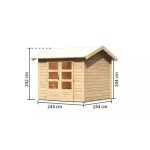 LESENA VRTNA HIŠKA KARIBU THERES 3 242X244X244, BARVA LESA - slika 10