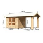 LESENA VRTNA HIŠKA KARIBU THERES 3 +PODALJŠEK STREHE, BARVA LESA - slika 11