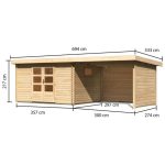 LESENA VRTNA HIŠKA KARIBU TRITTAU 4+ PODALJŠEK STREHE 3.3 M + ZADNJA - slika 8