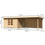 LESENA VRTNA HIŠKA KARIBU TRITTAU 4 + PODALJŠEK STREHE 4.4M+ZADNJA STENA - slika 8