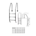 LESTEV ZA BAZEN PLANET POOL LESTEV INOX 4 NASTOPI ŠIROKA - slika 4