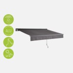 MARKIZA, TENDA NATERIAL CALIMA 300X200 CM, SIVA ROČNA - slika 12