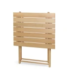 Miza BASS 60 x 80 cm . Miza BASS dimenzije 60x80 cm , narejena v celoti iz bukovega lesa. Zaščitena je z lakom. Primerna za pokrite terase, balkone,