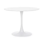 Miza BLOOM bela D100 . Miza BLOOM D100 bela je elegantna in preprosta miza. Mizna plošča je narejena iz MDF-ja s kovinskimi nogami, v beli barvi. Barva: -